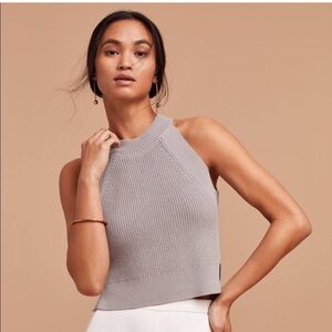 Aritzia Wilfred knit halter sweater tank-SAGE